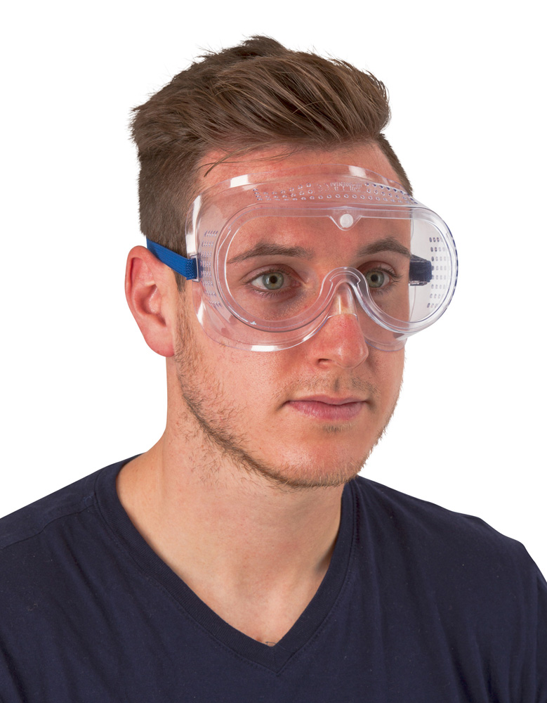 Anwendungsbeispiel für Korb-Brille mit direkter Belüftung