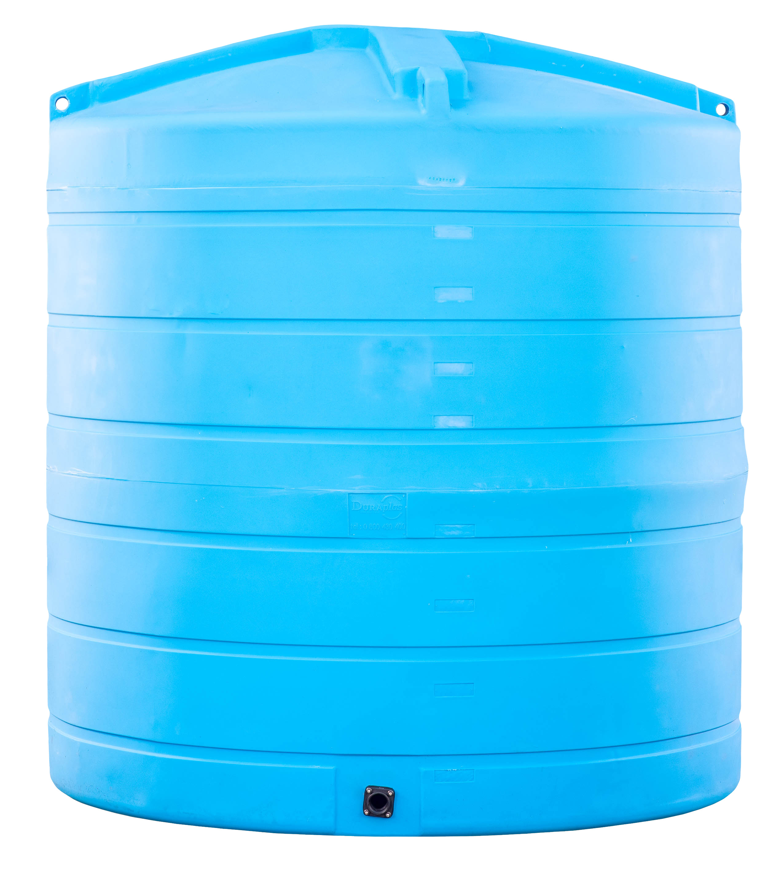 DURAplas Wasserbehälter 10.000 Liter in Lichtblau mit Versteifungsringen und Hebeösen