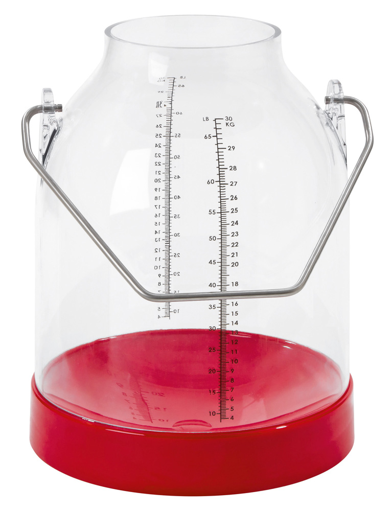Melkeimer rot aus Kunststoff – Bügelhöhe 143 mm