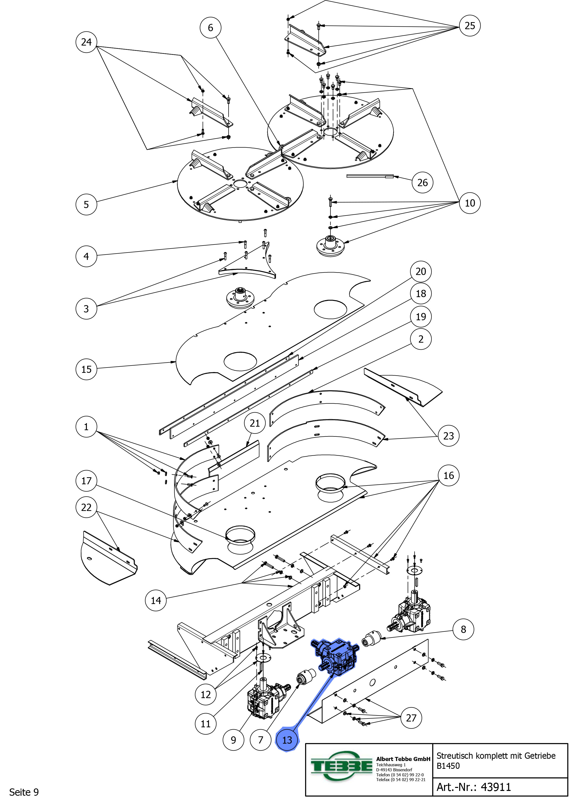 TEBBE Getriebe / Mittelgetriebe 6272