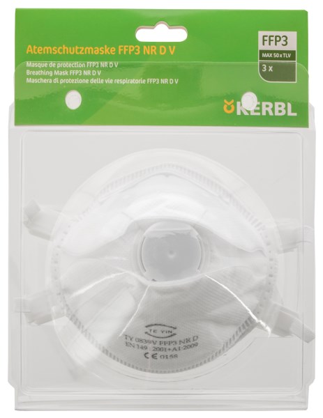 Atemschutzmaske mit Ventil FFP3 NR D - 3 Stück